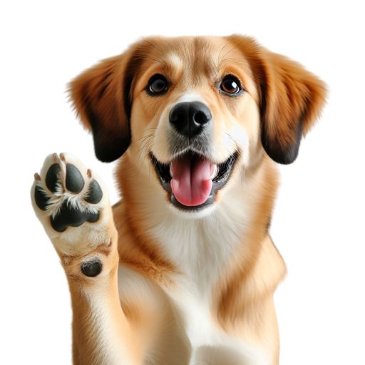 Cachorro sorrindo em destaque na landing page do Patas da Ilha